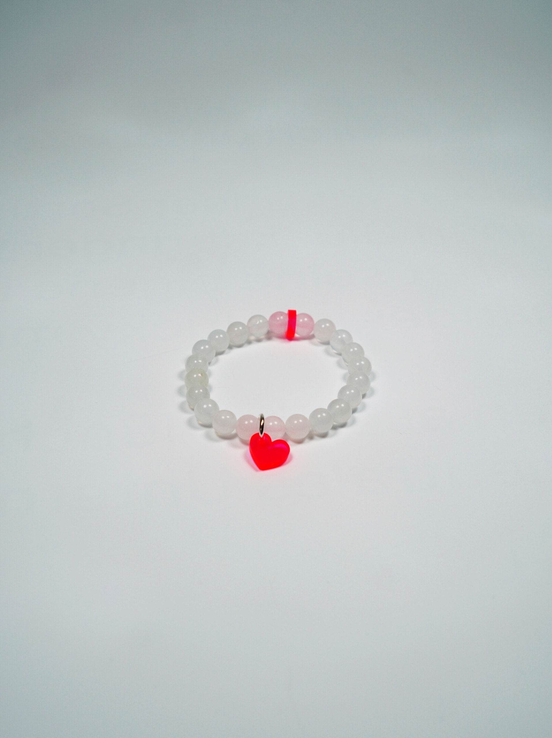 Lucky Bracelet - Jade White - Heart - LUCKY MES