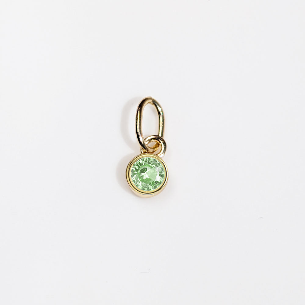 Lucky Mes Geburtsstein Anhänger August – Peridot Zirkonia 925 Silber vergoldet