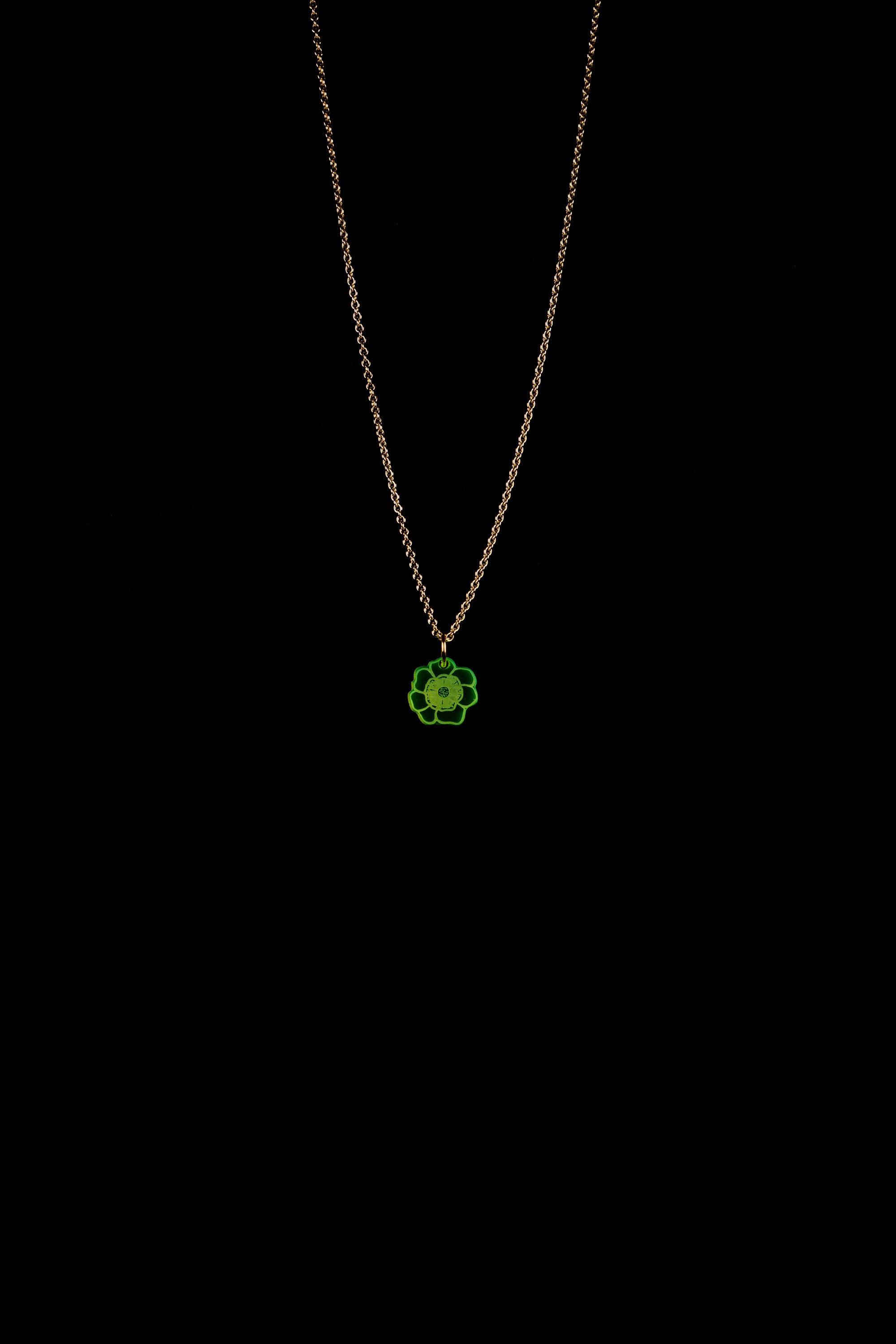 Anemone Kette grün fluoreszierend – Lucky Necklace | Lucky Mes