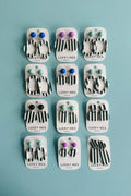 Schwarz Weiß Streifen Ohrringe aus recyceltem Acryl – Lucky Ears | Lucky Mes